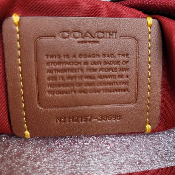 COACH Chaise Colorblock Pebbled Leather Crossbody-Brick Red Multi ⭐ - Picture 15 of 16
